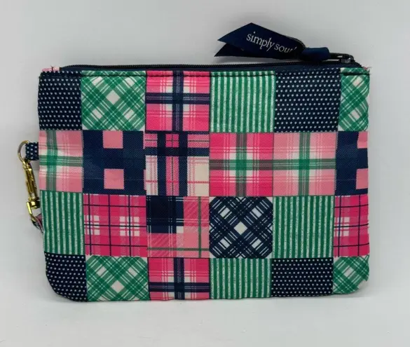 Simply Southern  Navy Green & Pink Multipatch Phone Wallet Wristlet