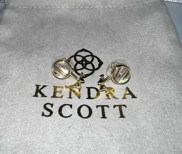 Kendra Scott Sienna Iridescent Abalone Gold Ear Jacket Earrings