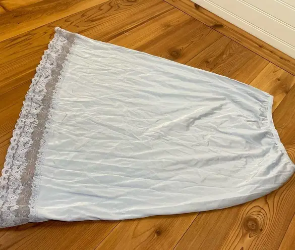 Woolite Women’s Vintage Lace Trim Half Slip Skirt Fairycore Ethereal Coquette S Blue