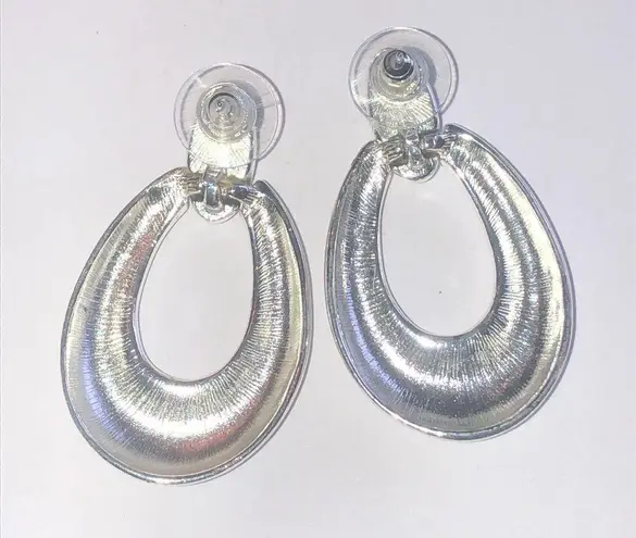 Monet Elegant Silver Tone Door Knocker Boho Retro Drop Earrings