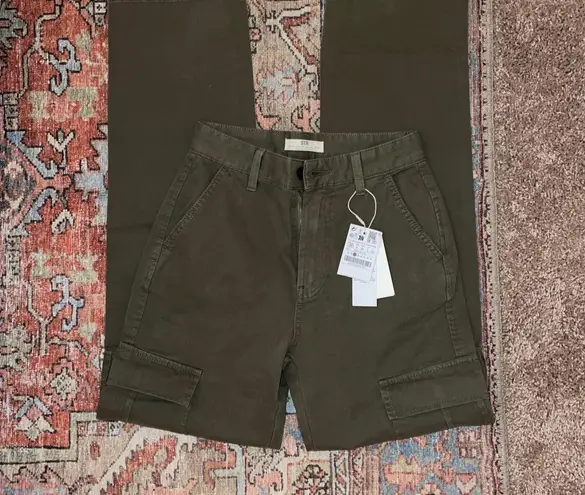 Stradivarius High Waist Straight Leg Cargo Pants