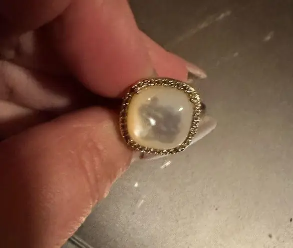 Jupiter Women's Natural Gemstone Mother of Pearl Ring Gold Size 6