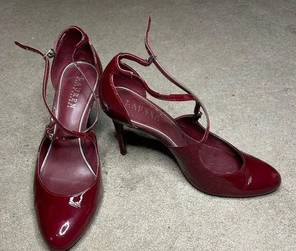 Ralph Lauren  heels 4inch, cranberry in color