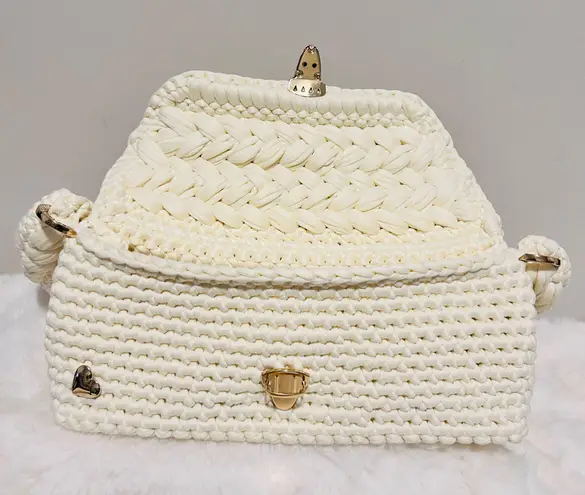 Handmade Honeycomb Shoulder Bag w/ Heart Accent