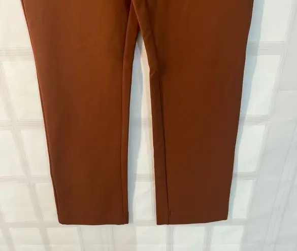 New York And Company NWT Brown Orange Ponte Knit Jersey Faux Look Dress Pant Small