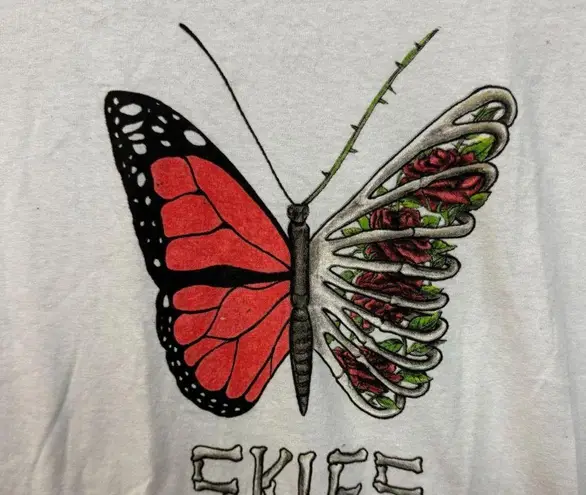 Lil Skies Shelby Butterfly Skeleton Wing Roses Emo Rap Tee M