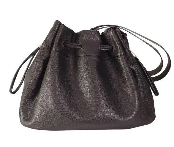 Halston Heritage black leather shoulder bag