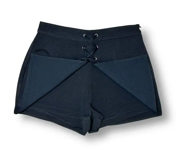 English Factory Anthropologie M Black Lace Up Skort Mini Preppy Whimsigoth Chic