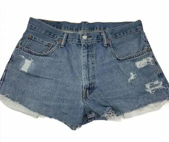 LEVI'S 550 Relaxed fit High Rise Cut off Mom Jean shorts Size 6 Blue