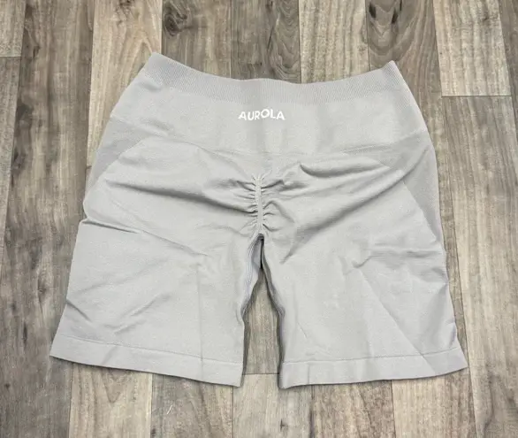 Aurola seamless athletic gym shorts greige Gray