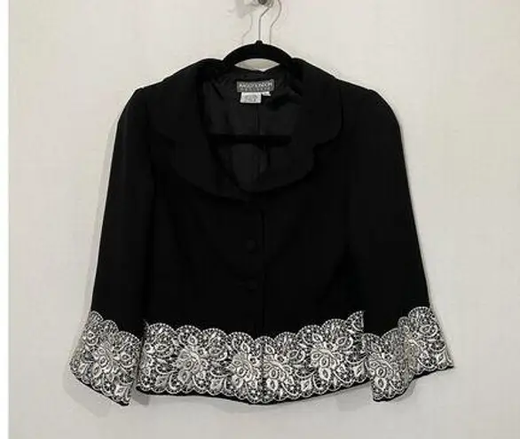 Maggy London Maggie London Petite Peplum Embroidered Jacket Size 4