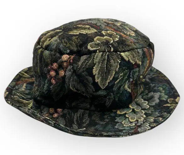 Vintage Martha Made It Tapestry Fabric Floral Pattern Vintage Style Bucket Hat