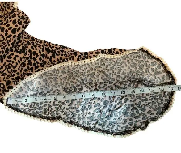 Grace & Emma Women's Leopard Print Baggy Pants Pull On Stretch Waist Size Small Black