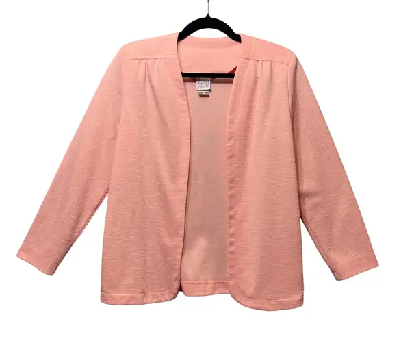 Vintage 70s Graff Californiawear Open Front Blazer Jacket Size 12 Pink Textured