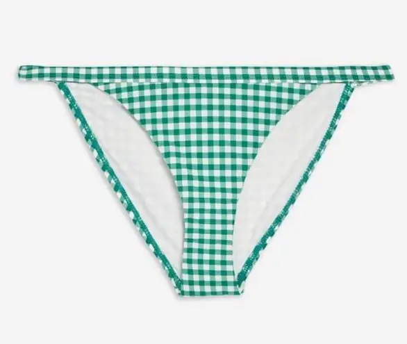 Topshop  Women's Green/White Gingham Moderate Coverage Bikini Swim Bottoms sz 8