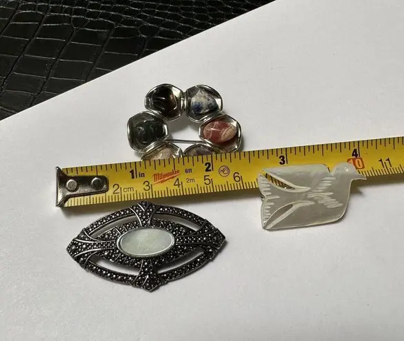 Dove Lot Of 3 Brooch Pins 1 Avon 1 MOP Mother Of Pearl Carved