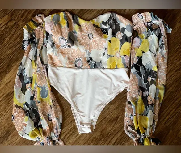 NWT Seven Wonders Floral Off Shoulder Body Suit