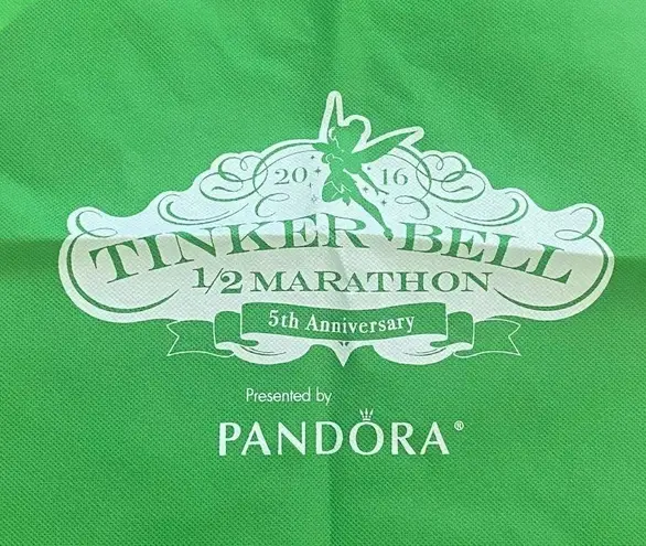 runDisney NEW Tinker Bell 1/2 Marathon Disney Pandora Cinch Backpack Sack Bag Green