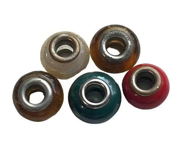 5 Pieces Vintage Glass Beads Charm Jewelry Accessories Blue