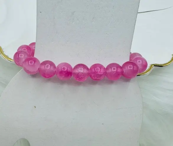 Spring theme Necklace and Bracelet Duo Pink