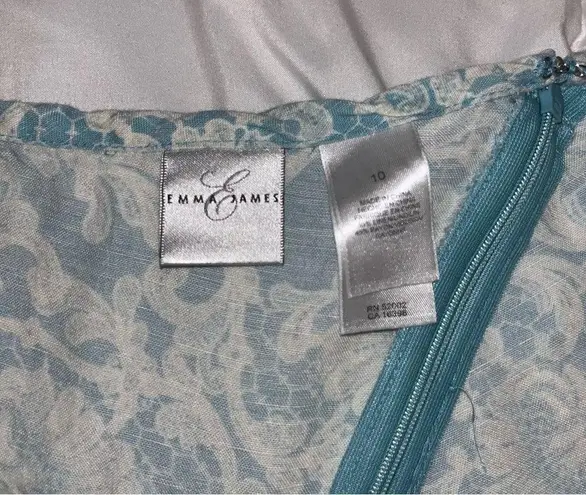 Emma James Beach Day Paisley Skirt Size 10 Blue