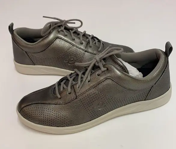 Easy Spirit  Freney Dk Grey Metallic Leather Shoes B16B