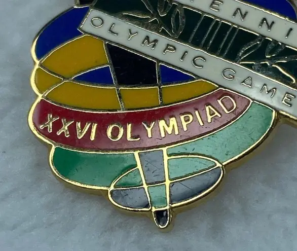 Centennial Olympic Games XXVI Olympics Tie Hat Tack Pin Olympic Torch Games 1996