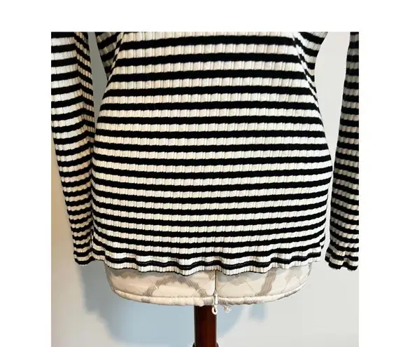 Falls Creek Scoop Neck Striped Long Sleeve Ripped Top 2X