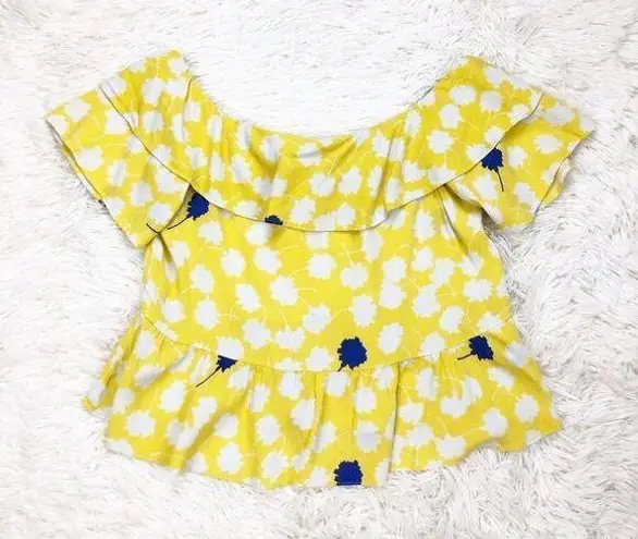 ZARA  yellow off shoulder crop top size medium