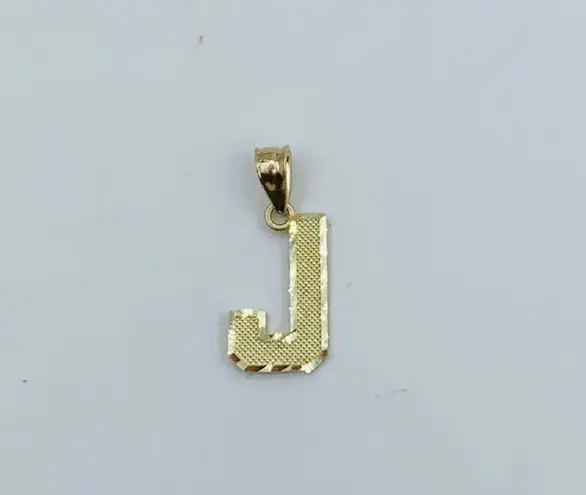 ❤️ Real 10k Gold Small Initial Pendant j