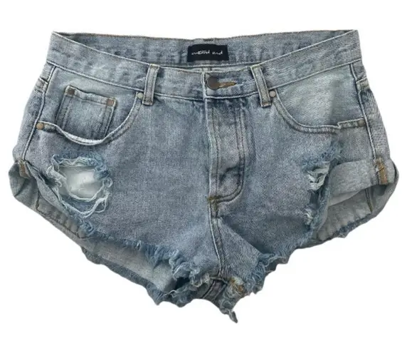 Mustard Seed  Light Blue Distressed Jean Shorts - Image 1