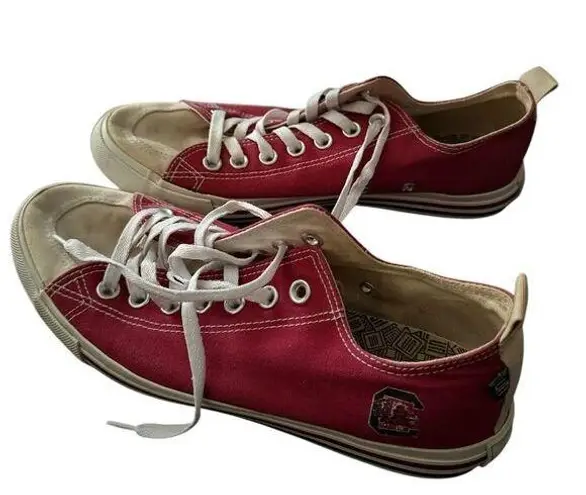 South Carolina Gamecock Red Canvas Sneakers with White Laces Womens size 10
