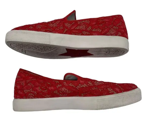 Ash Illusion Lace Slip On Sneaker - Red/Coral - 38