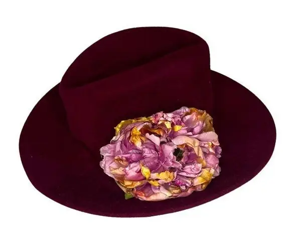 Rare! Gianfranco Lotti Firenze Wool Felt Hat with Flowers