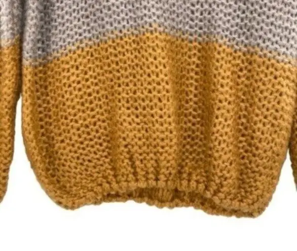 Newbury Kustom Chunky Oversized Sweater Knit Neutral Colorblock Granola Girl