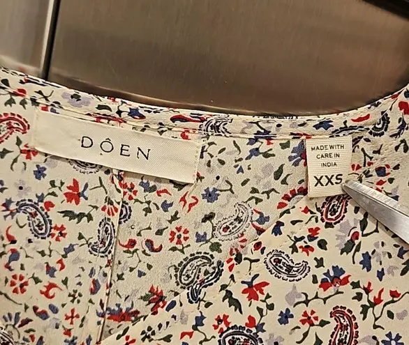 πDOENπ Pietra Dress ~ Cream Saint Claude Paisley Print 100% Silk XXS