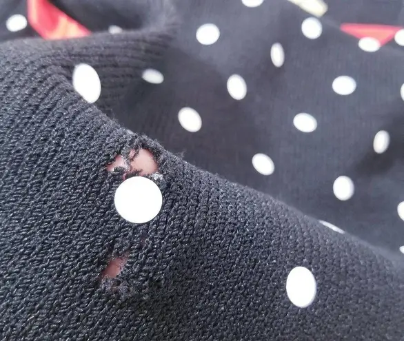 Jennifer Roberts Knit Polka Dots with Red Ribbon Belt