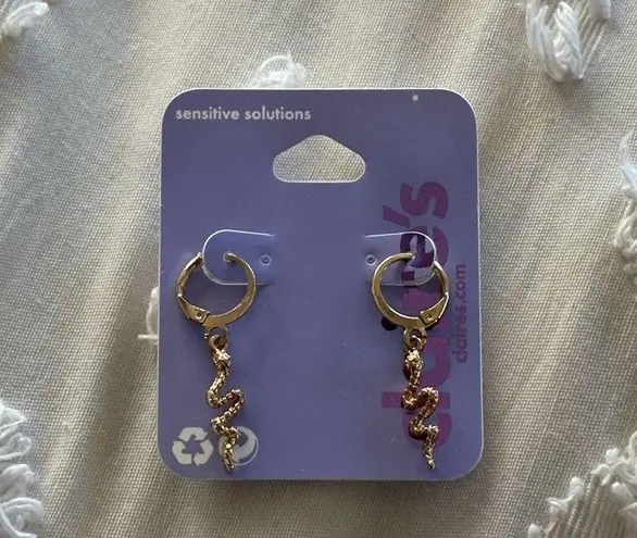 Claire's Gold snake Earrings