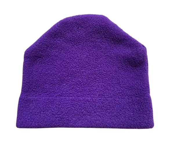 VTG 90s Bula Purple Fleece Beanie Hat with Logo USA Made One Size OS Adult Ski