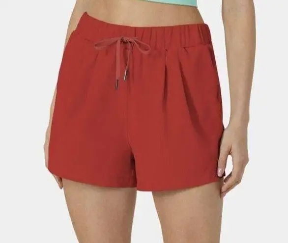 Halara High Waisted Drawstring Casual Running Red Shorts Size L Large NWT