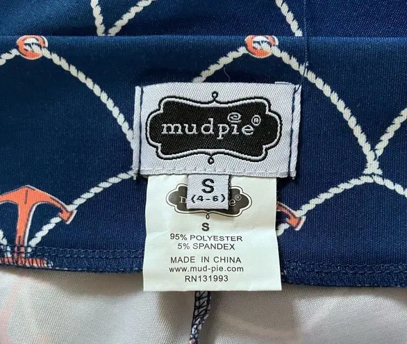 Mud Pie  Cropped Pants Leggings Stretchy Navy Nautical Coastal Size Small