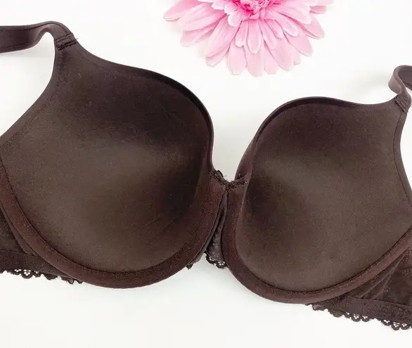 Savage X Fenty Floral Lace Push Up Balconette Bra: Chocolate Brown Sugar