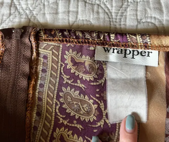 Wrapper Vintage Printed Midi Skirt