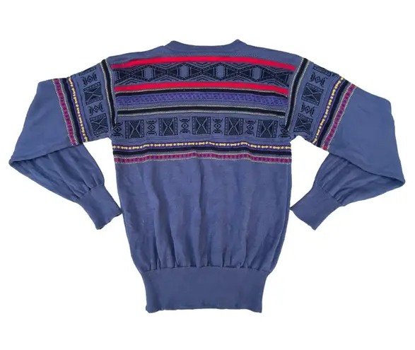 David Meister Vintage 90s  Striped Wool Crewneck Sweater