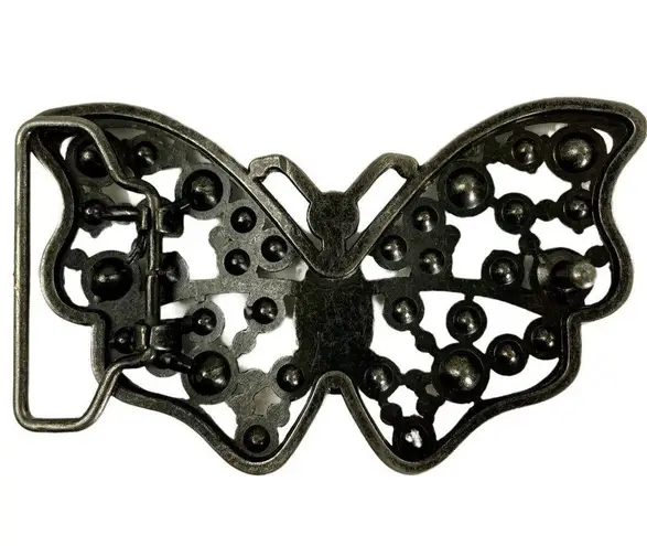 Novelty Belt Buckle Beaded Butterfly Interchangeable Large u Silver