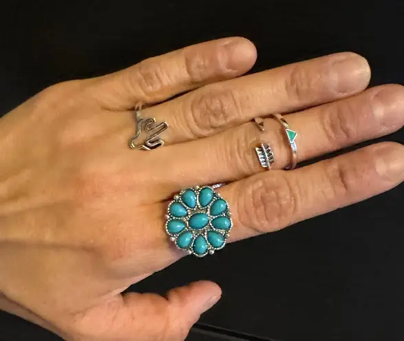 Boho Chic Silver Ring Set