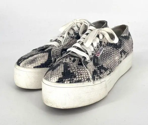 Superga  Platform Faux Python Snakeskin Sneakers Flatform Women’s Sz 8.5