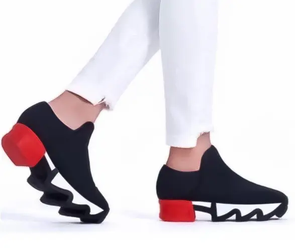 iRi WES I Neoprene Low Top Platform Sneaker EU Size EU 37 US 7 Black Red White