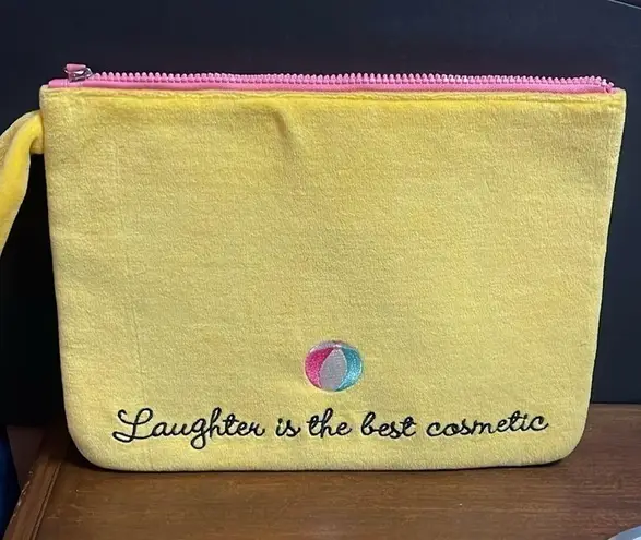 Benefit Embroidered Bathing suit bag for travel Yellow