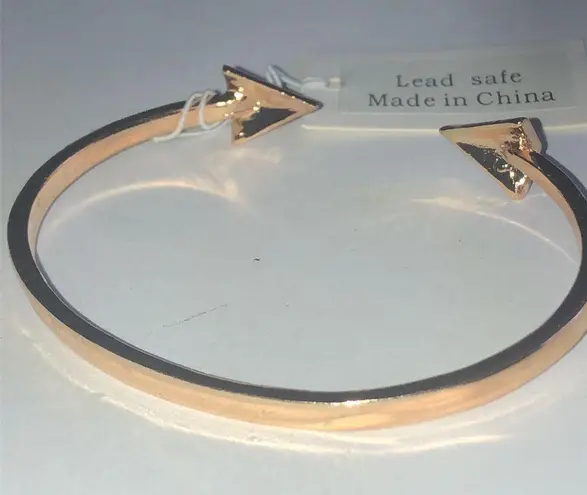 Gold Tone Arrow Spike CZ Rhinestone Cuff Bracelets